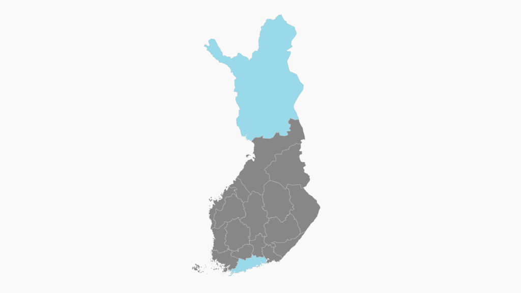 map of finland with visited regions highlighted