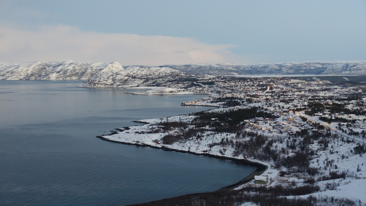 Komsa Views of Alta fjord, east from Komsa under the twilight of polar night