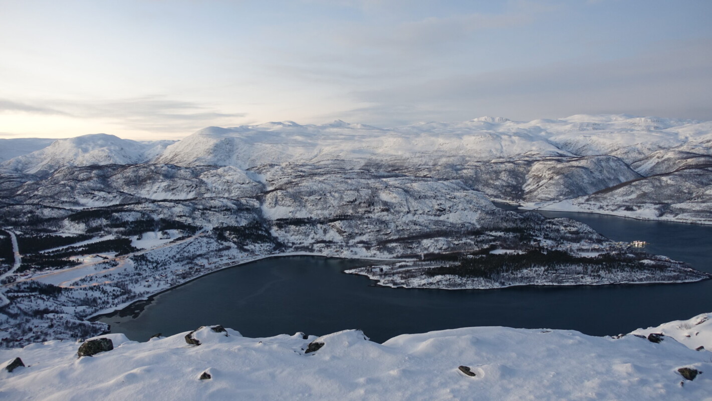 Sink the Tirpitz! You can still see Tallboy craters by the shore. Similarly trees retain damage from toxins in defensive smokescreens View west from Skoddevarre Nord near Alta