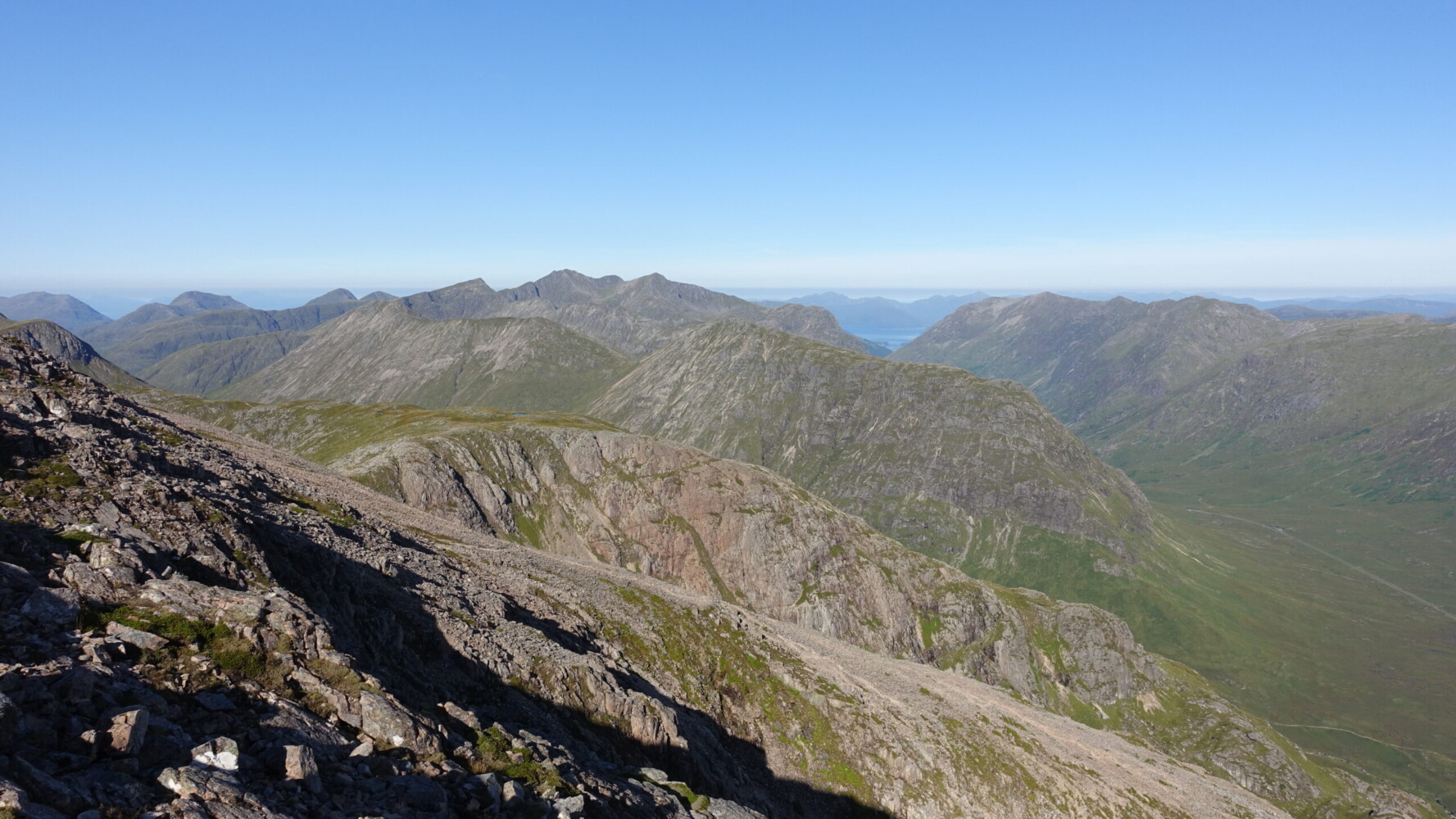 Looking into the heart of Glen Coe from Stob Dearg Glen Coe