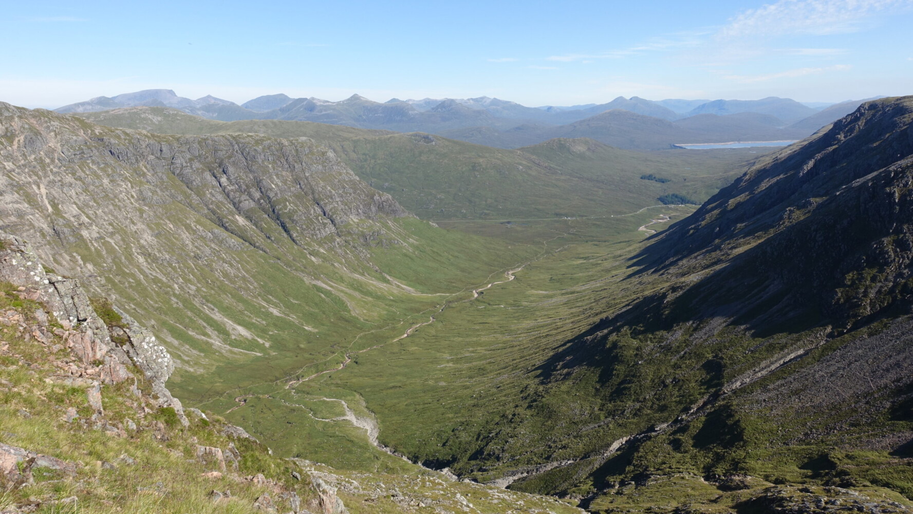 Looking down our descent route into Lairig Gartain Lairig Gartain
