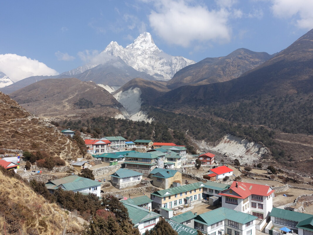 Ama Dablam rises above Pangboche Ama Dablam and Pangboche