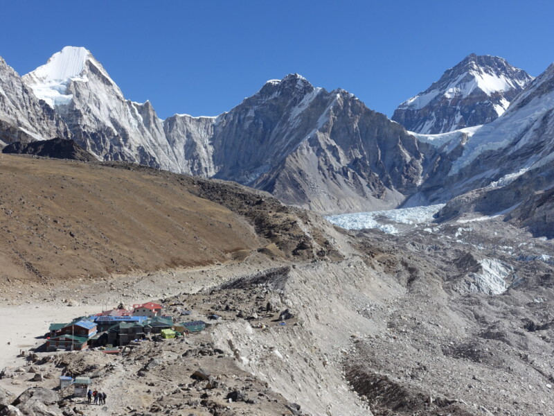Gorak Shep, precariously perched on the moraine Gorak Shep