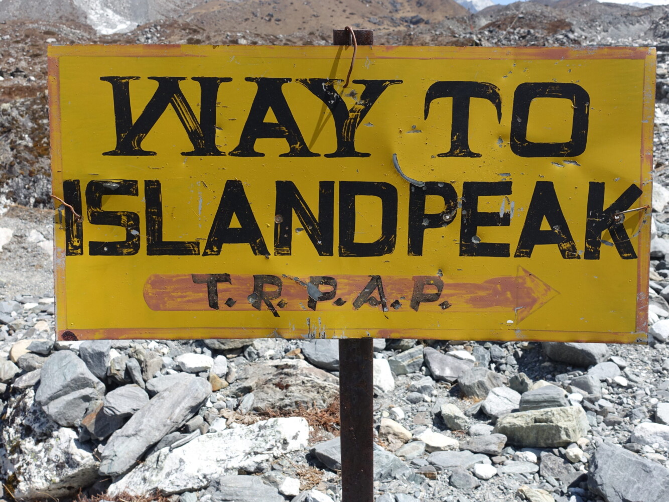 Island Peak sign