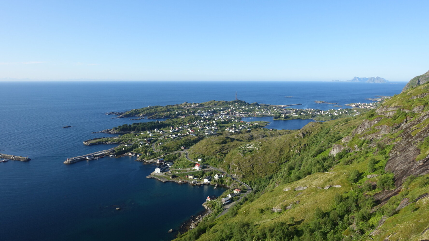 Views descending from my final campsite Moskenes from above