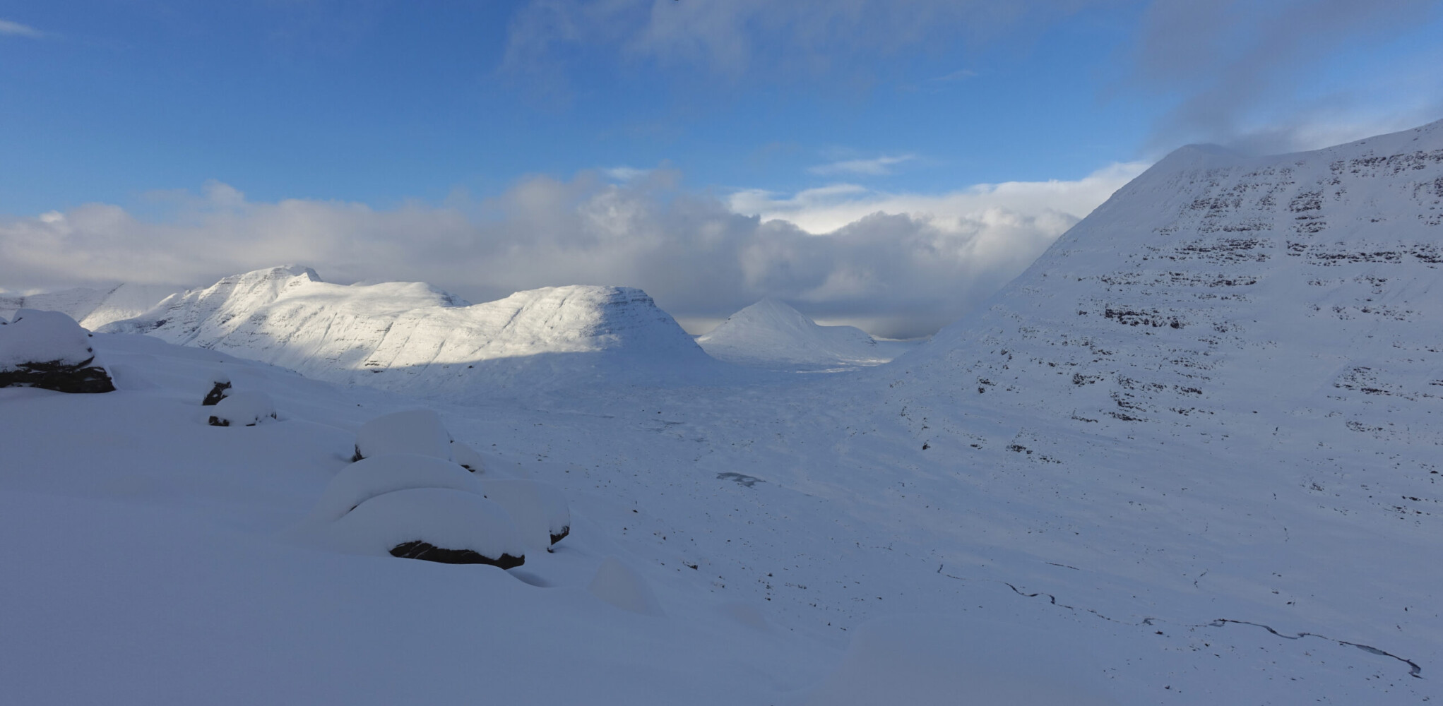 The briefest of weather windows. The view was worth it though. Torridon winter views
