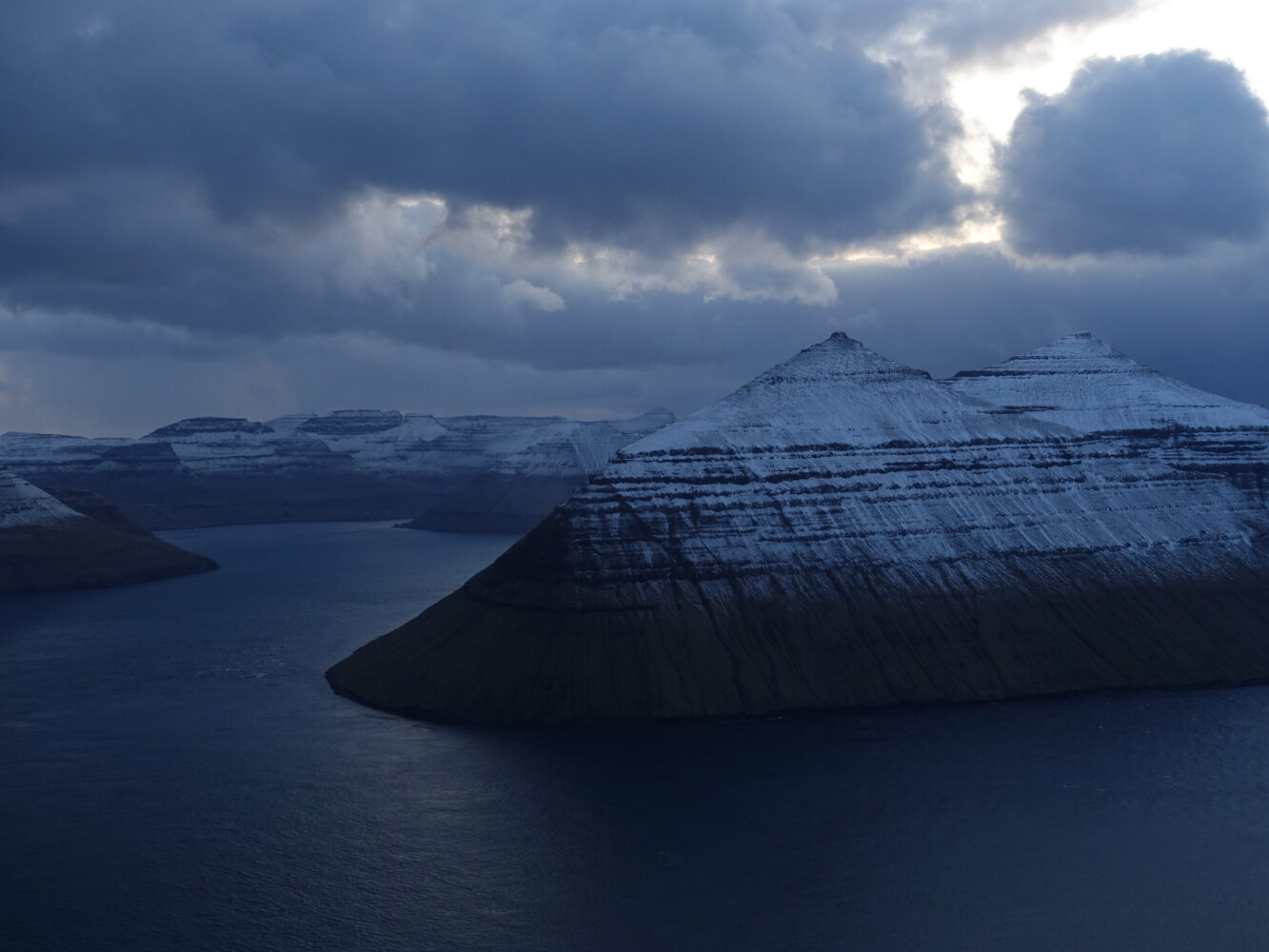 Evening above Klaksvik. Lighting would have been better in the morning