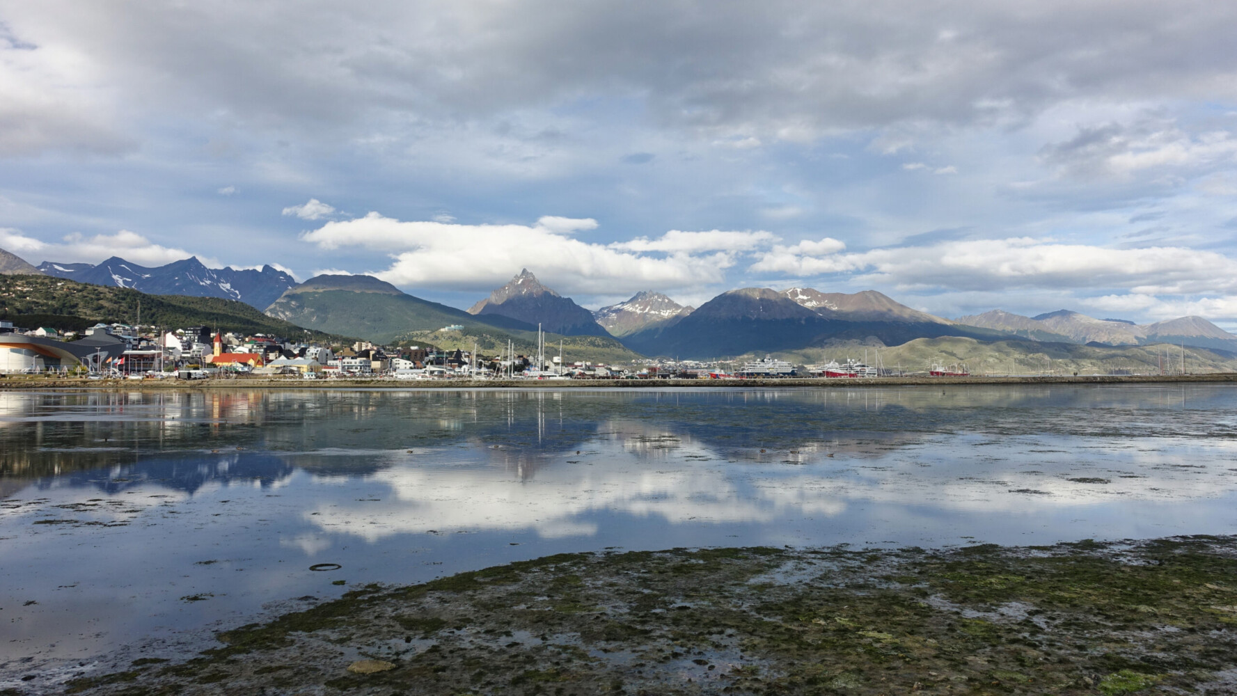 looking across Bahia Encerrado to Ushuaia harbour