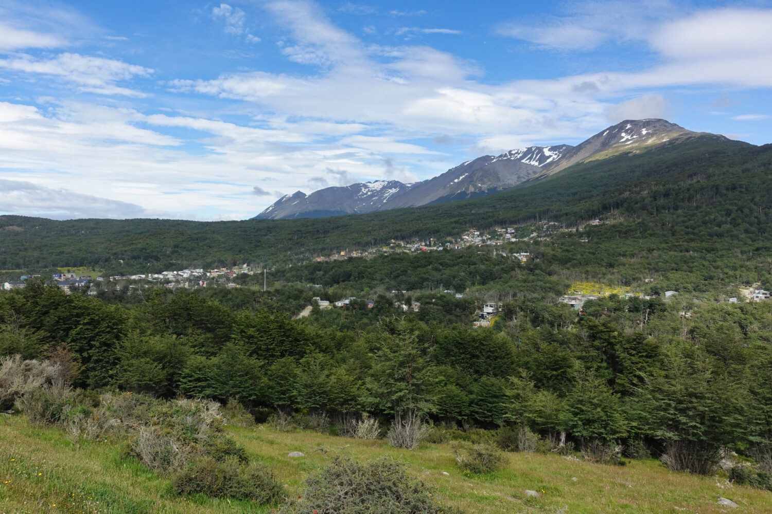 The looong walk to the trailhead The outskirts of Ushuaia