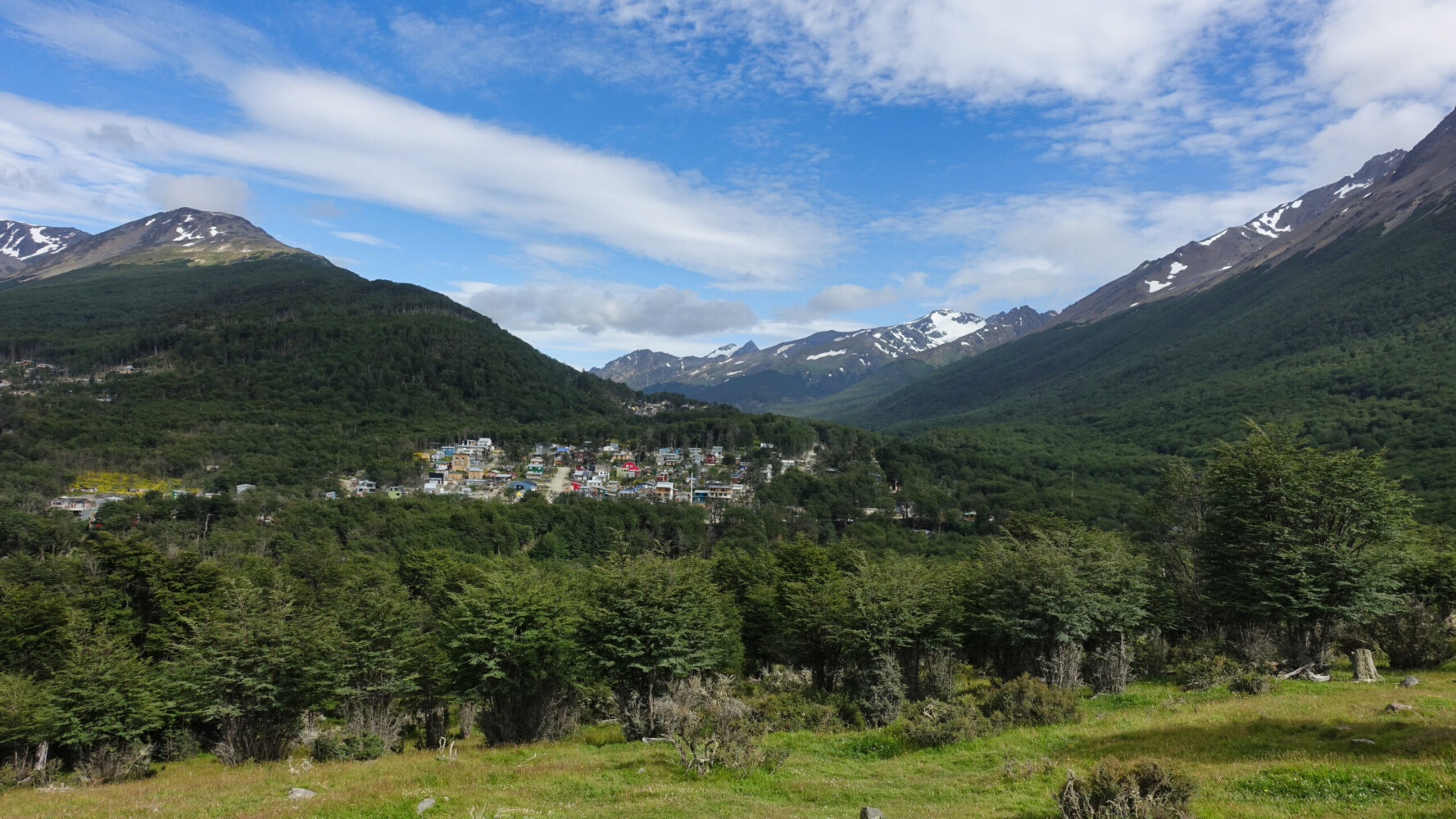 The looong walk to the trailhead The outskirts of Ushuaia