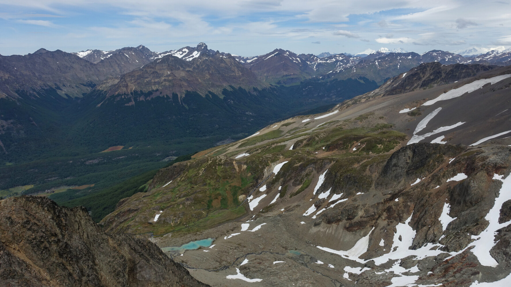 The scramble above Glaciar Vinciguerro View from the scramble above Glaciar Vinciguerro