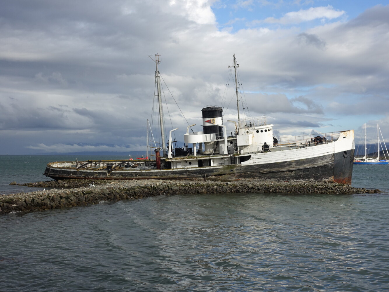 Saint Christopher (formerly HMS Justice) was abandoned in Ushuaia harbour in 1957 Saint Christopher, abandoned in Ushuaia harbour