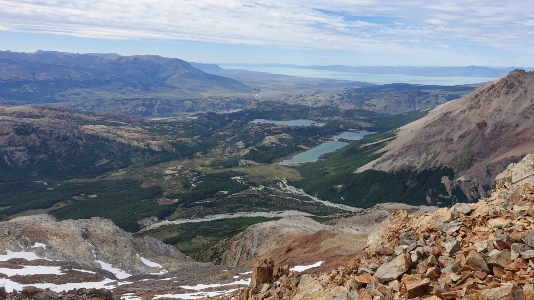 Looking southeast from Cerro Madsen Expansive views toward Lago Viedma, from Cerro Madsen