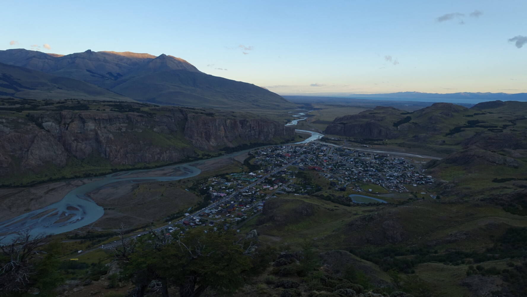 El Chalten from Cerro Rosado at sunset