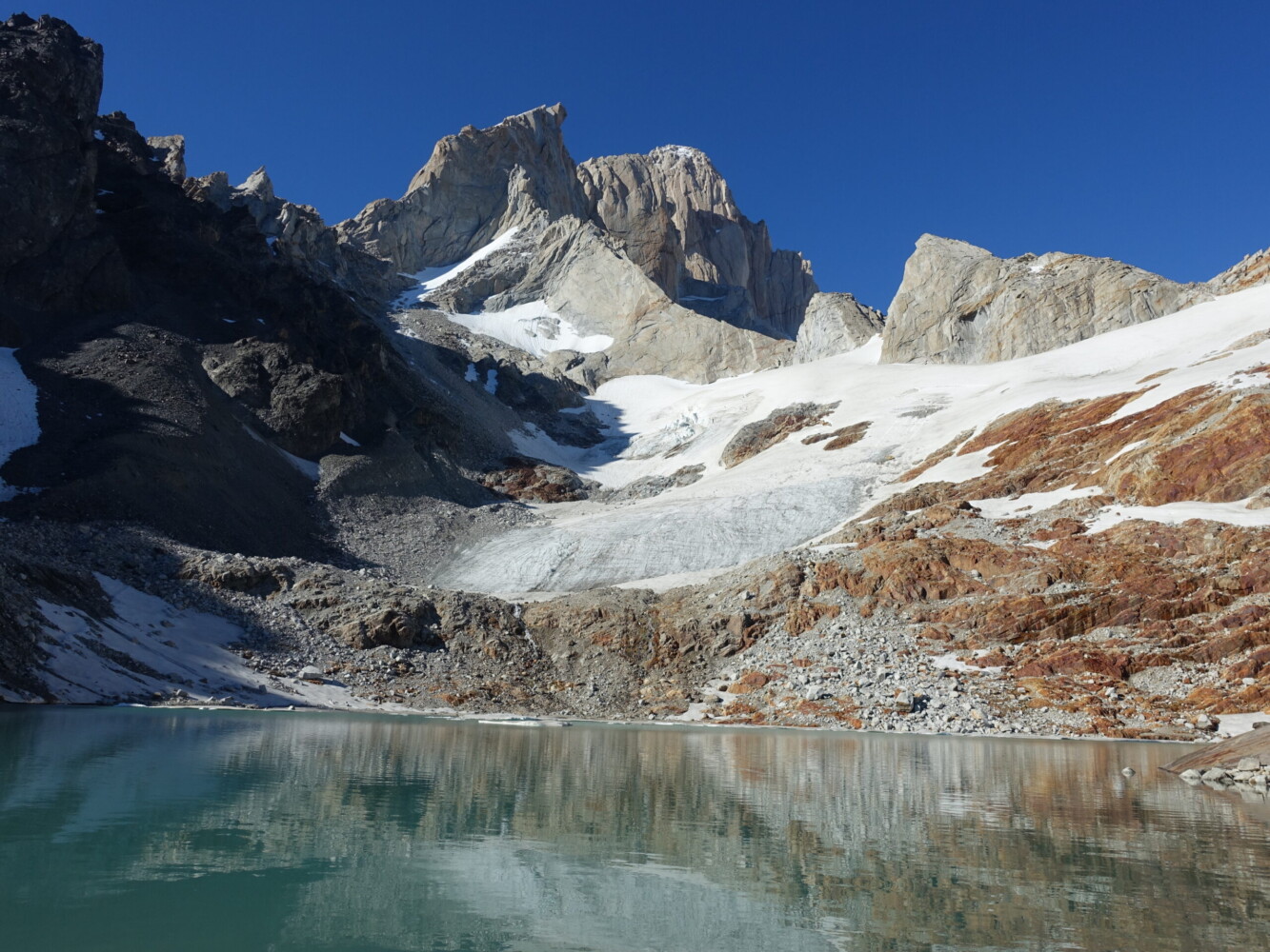 The north face of Fitz Roy on the way to Paso del Cuadrado The north face of Fitz Roy on the way to Paso del Cuadrado