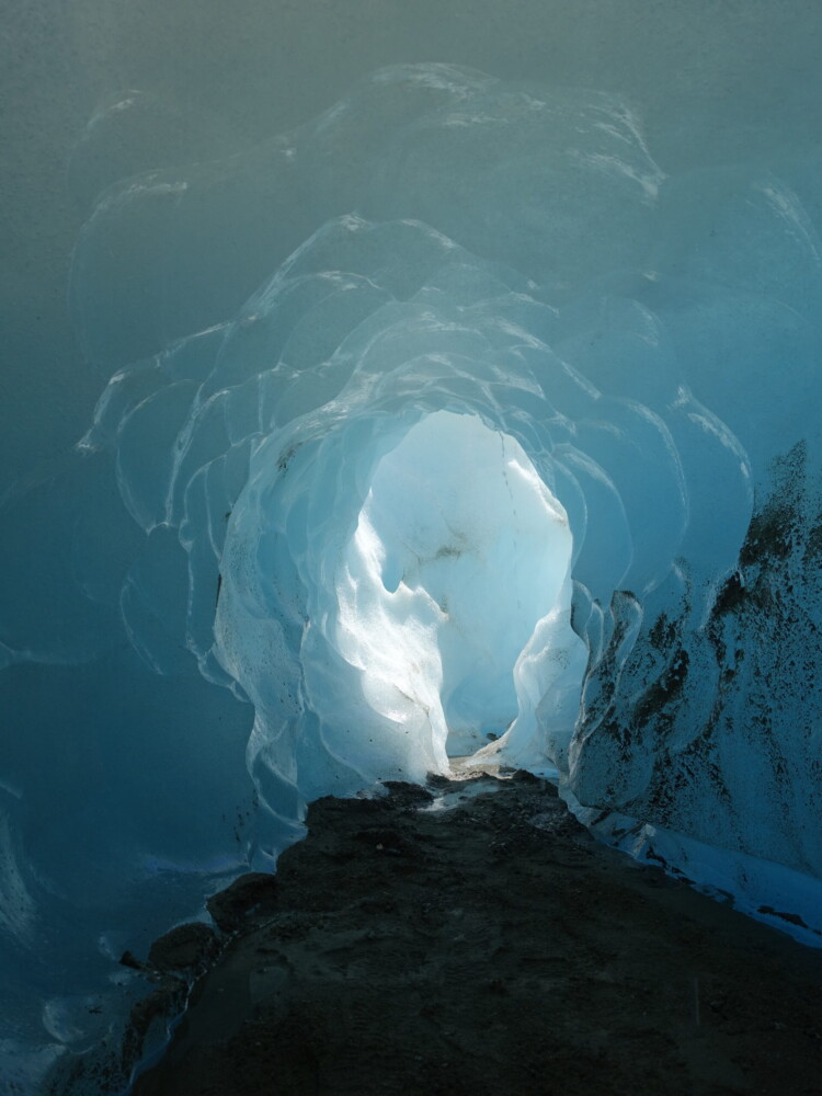 Ice tunnel on Glaciar Rio Tunel Inferior