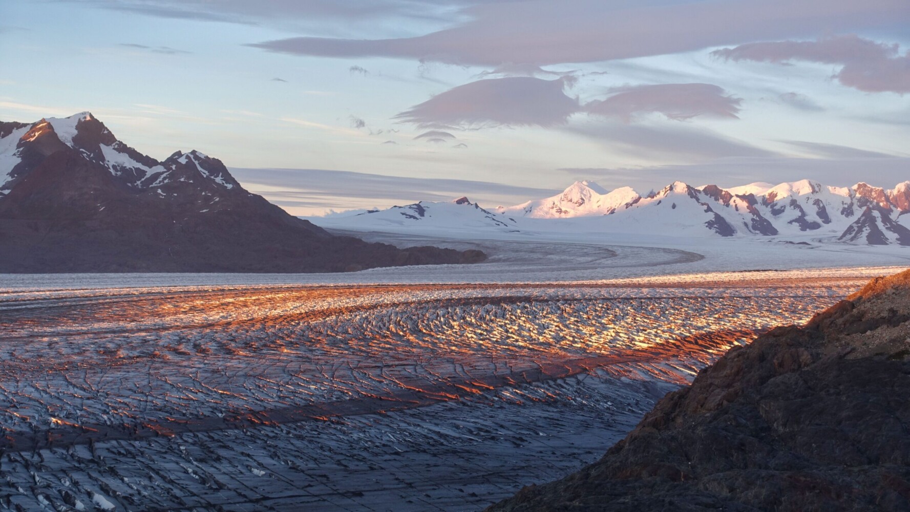 Dawn lighting on the South Patagonian Icefield