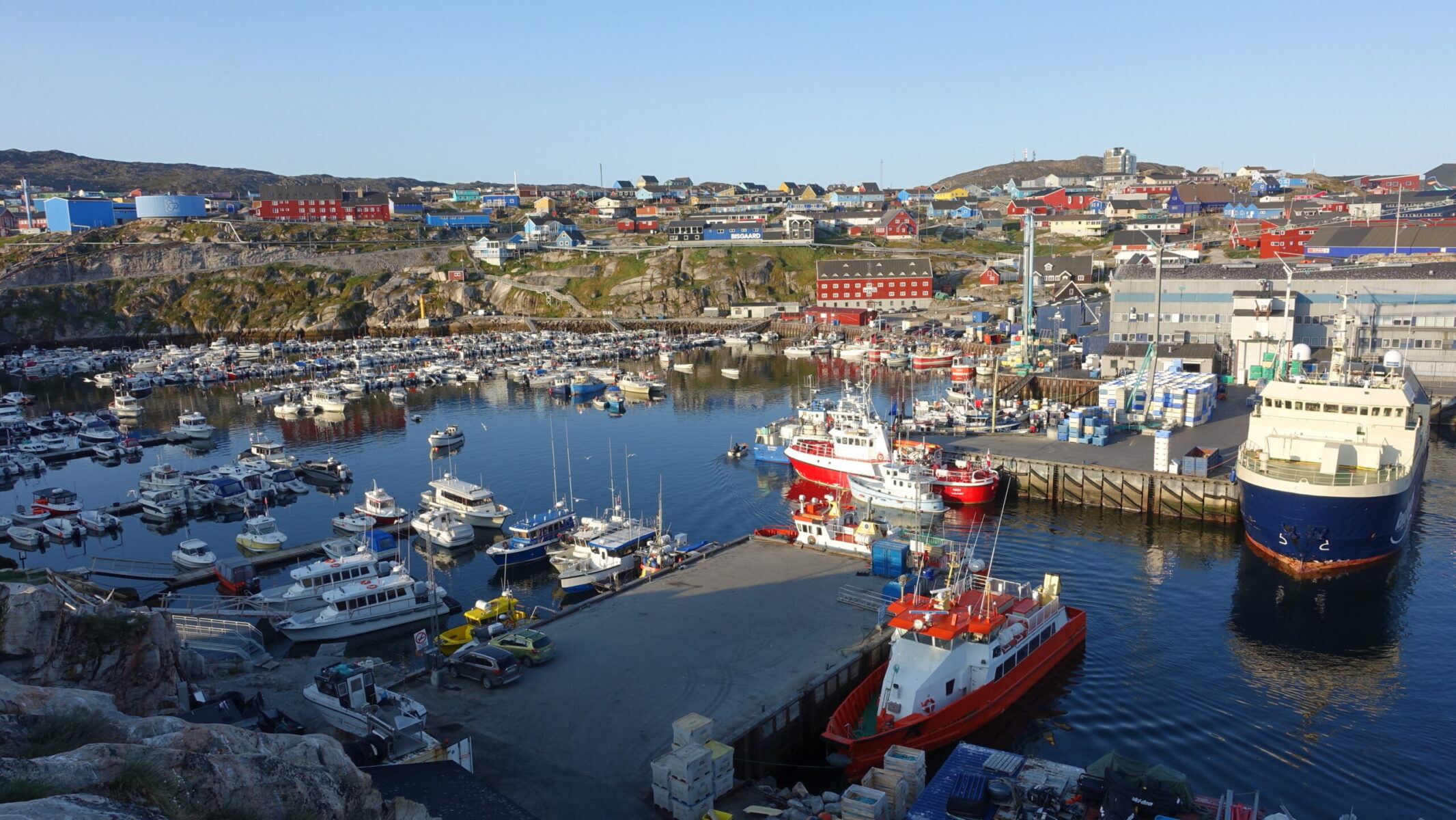 Early morning on Ilulissat's busy harbour Ilulissat harbour