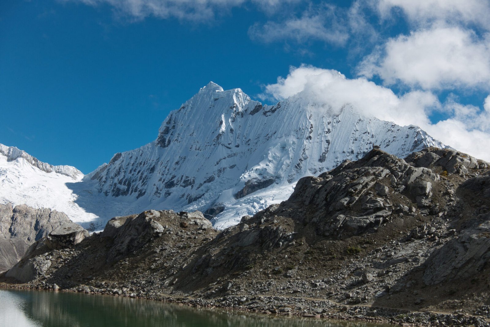 Yanapaccha Moraine Camp under clear skies Chacraraju